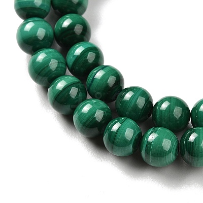 Natural Malachite Beads Strands G-A271-A01-8mm-1