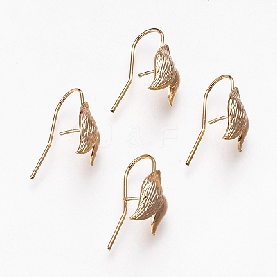 Brass Earring Hooks X-KK-R058-147G-1