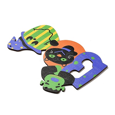 Single Face Printed Wood Big Pendants WOOD-I010-04F-1