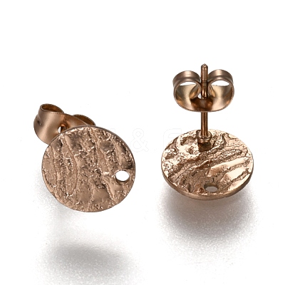Ion Plating(IP) 304 Stainless Steel Stud Earring Findings STAS-I157-11A-RG-1