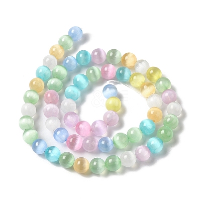 Natural Selenite Dyed Beads Strands G-P493-02D-1