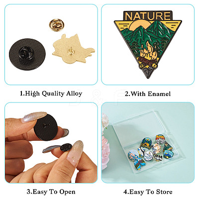 10Pcs 10 Style
Creative Zinc Alloy Brooches JEWB-YS0001-06-1