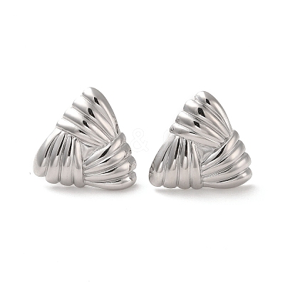 Non-Tarnish Triangle 304 Stainless Steel Stud Earrings for Women EJEW-L272-024P-1