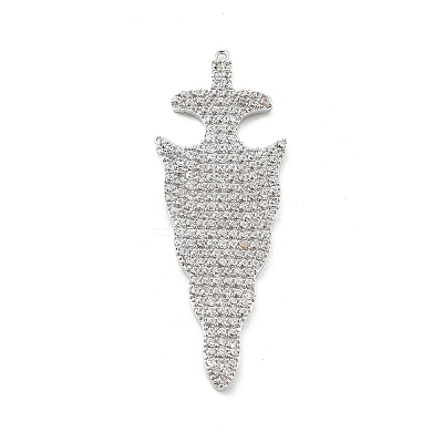Brass Micro Pave Clear Cubic Zirconia Pendants KK-L228-41P-1