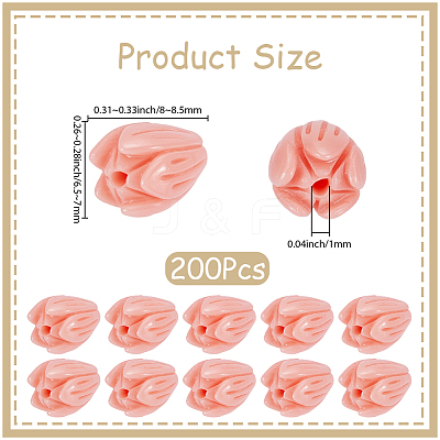 200Pcs Dyed Synthetic Coral Beads CORA-SP0001-22B-1