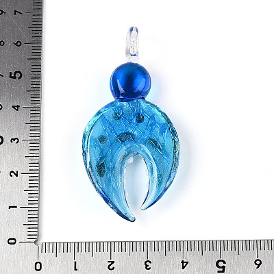 Handmade Silver Foil Lampwork Big Pendants FOIL-N031-01D-1