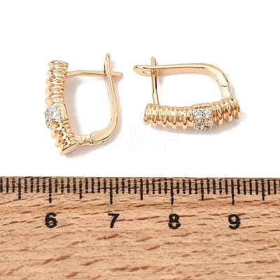 Brass Micro Pave Cubic Zirconia Hoop Earrings KK-CBACA55-08G-1