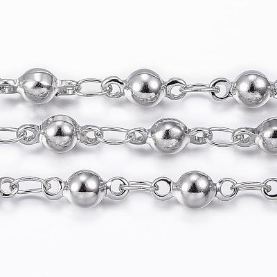 Tarnish Resistant 304 Stainless Steel Bar Link Chains CHS-H009-15P-1