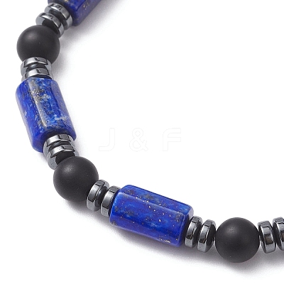 Natural & Synthetic Mixed Gemstone Beads Stretch Bracelets BJEW-JB12722-1