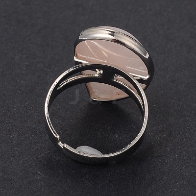 Adjustable Gemstone Brass Rings X-RJEW-N024-02H-1