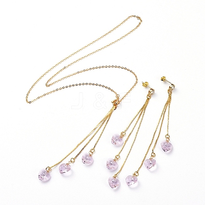 Stud Earrings & Pendant Necklaces Sets SJEW-JS01075-01-1