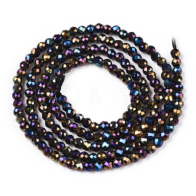 Electroplate Glass Beads Strands GLAA-H021-01A-FP15-1