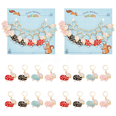 Alloy Enamel Rhinestone Sheep Pendant Stitch Markers HJEW-AB00244-1