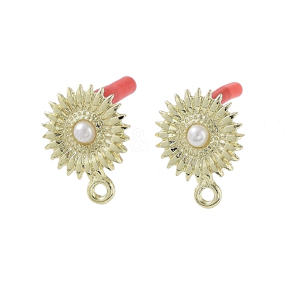 Plating Alloy with 304 Steel Needle Earrings Finding EJEW-B036-03G-01-1