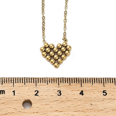 304 Stainless Steel Cluster Heart Pendant Necklaces for Women Men LS-NJEW-Q028-11G-1