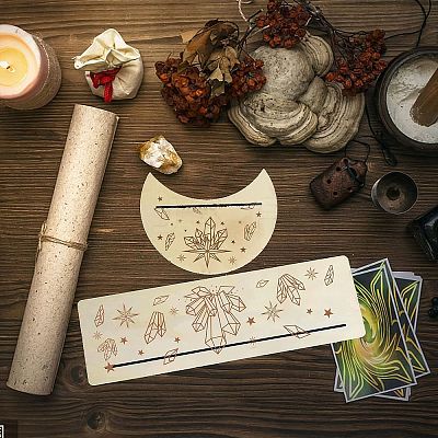 2Pcs 2 Style Natural Wood Card Stand for Tarot DJEW-GF0001-23-1