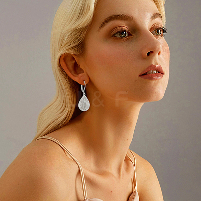 4 Pairs Teardrop Brass Leverback Earrings EJEW-HS0001-21P-1