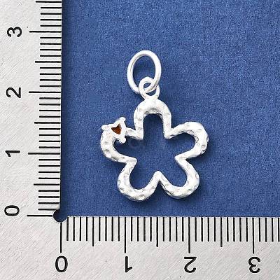 925 Sterling Silver Pave Orange Red Cubic Zirconia Pendants STER-A048-11MS-1