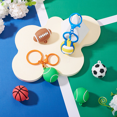 10Pcs 5 Styles PVC Opaque Plastic Pendants KY-TA0001-53-1