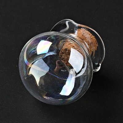 Lucky Bag Shape Glass Cork Bottles Ornament AJEW-A039-02K-1