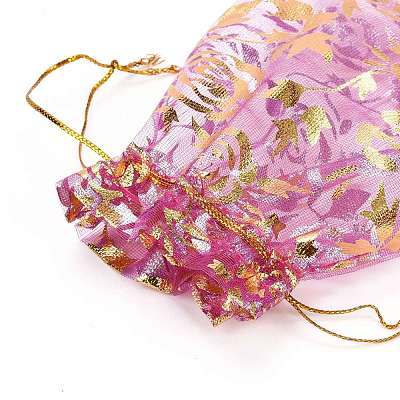 Rose Printed Organza Bags OP-R021-10x12-07-1