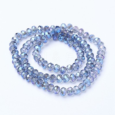 Electroplate Transparent Glass Beads Strands X-EGLA-A034-T6mm-Y02-1