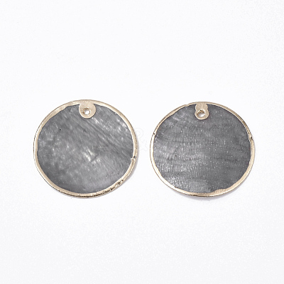 Edge Golden Plated Capiz Shell Pendants SHEL-S276-36-1