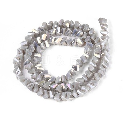 Electroplate Opaque Glass Beads Strands GLAA-N022-4mm-21-1