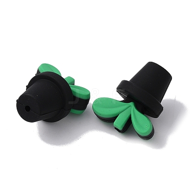 Leaf Pot Food Grade Eco-Friendly Silicone Beads SIL-WH0014-18E-1