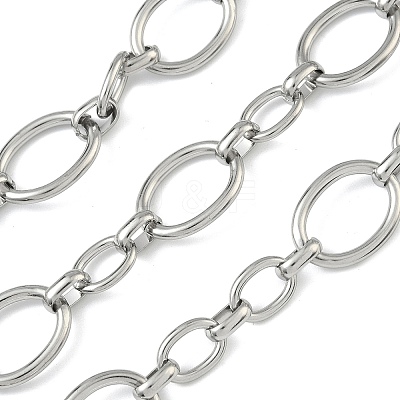 304 Stainless Steel Oval Link Chains CHS-P024-02P-1
