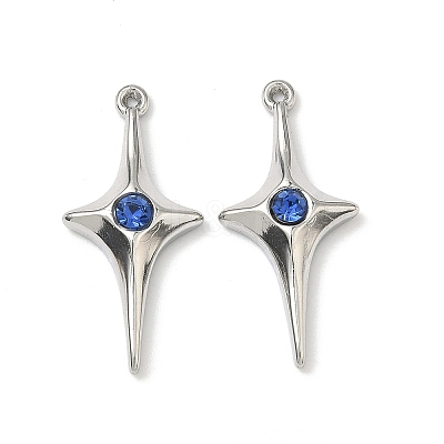 304 Stainless Steel Rhinestone Pendants X-STAS-L308-04B-P-1
