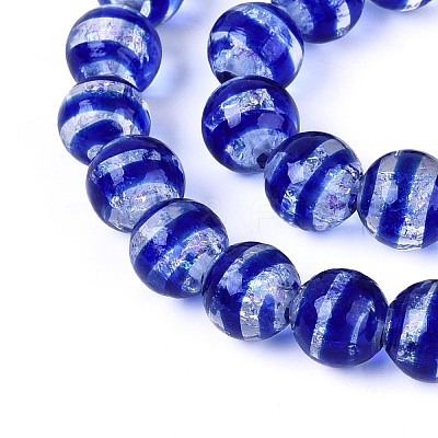 Handmade Foil Glass Beads Strands FOIL-N033-05B-1