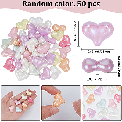 50Pcs UV Plating Opaque Acrylic Beads OACR-SP0001-90-1