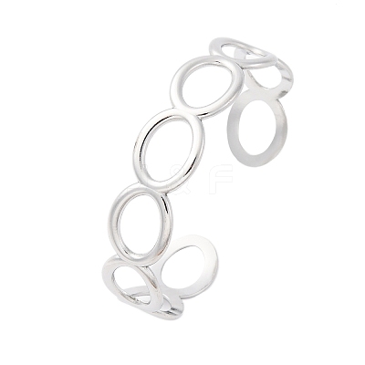 304 Stainless Steel Cuff Bangles for Women BJEW-D306-02P-1