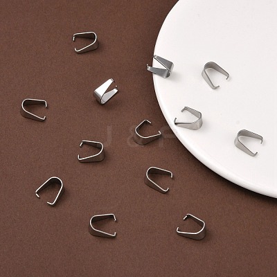 Non-Tarnish 304 Stainless Steel Snap on Bails X-STAS-R048-13x9mm-1