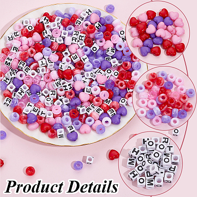 Mother's Day Theme Opaque Acrylic Beads Kits MACR-SP0001-40-1