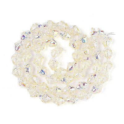 Electroplate Transparent Glass Beads Strands EGLA-N020-03B-1