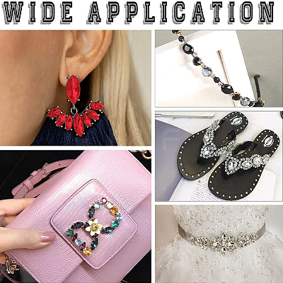 Acrylic Rhinestone Flat Back Cabochons DIY-GF0009-17A-1