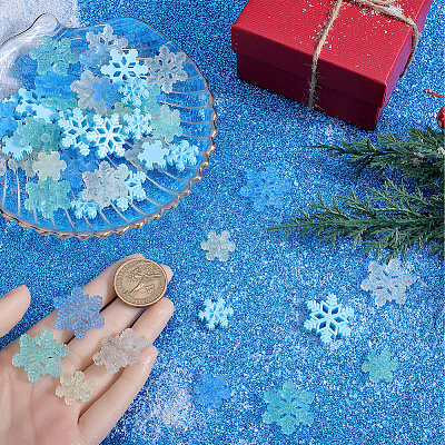 80Pcs 8 Styles Christmas Translucent Resin Cabochons RESI-SC0003-40-1