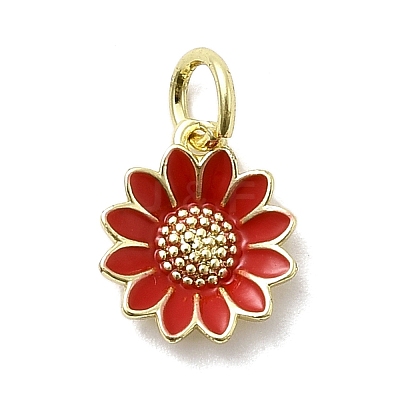 Brass Enamel Pendants KK-P338-19G-01-1