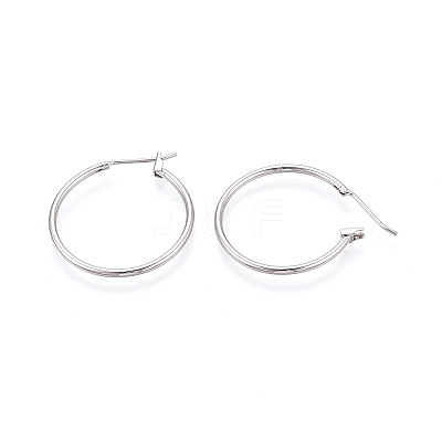 304 Stainless Steel Hoop Earrings EJEW-T048-25C-P-1