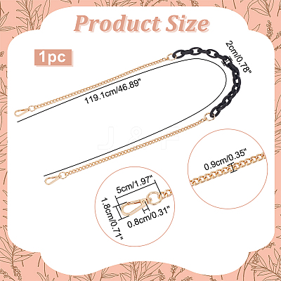 Acrylic & Iron Chain Bag Straps FIND-WH0111-378G-1