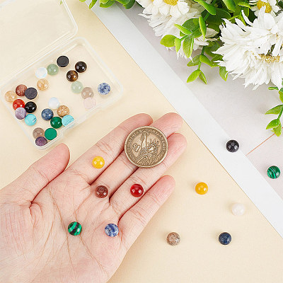 36Pcs 18 Styles Mixed Gemstone Cabochons G-HY0001-55-1