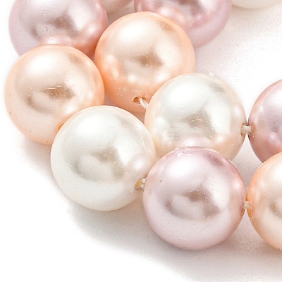 Electroplated Shell Pearl Beads Strands SHEL-F008-03B-06-1