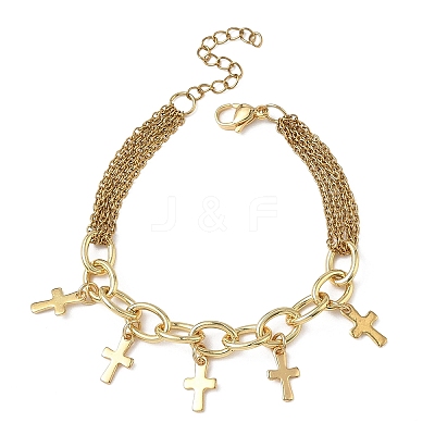 304 Stainless Steel Charm Bracelets BJEW-JB13696-1