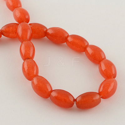 Natural Dyed White Jade Oval Bead Strands X-G-S197-04-1