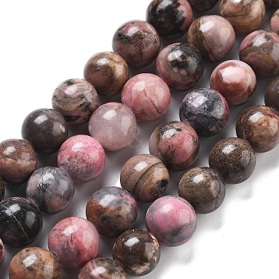 Natural Rhodonite Beads Strands G-G828-02-10mm-1