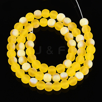 Frosted Transparent Glass Beads Strands LS-GLAA-T032-T6mm-MBB11-1