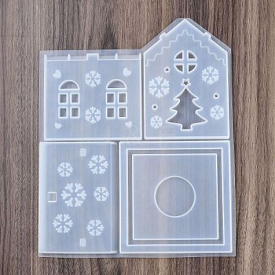 Patchwork House Christmas DIY Pendant Decoration Silicone Molds DIY-M057-01B-1