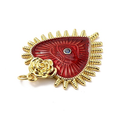 Rack Plating Brass Enamel Pendants X-KK-M230-27G-1